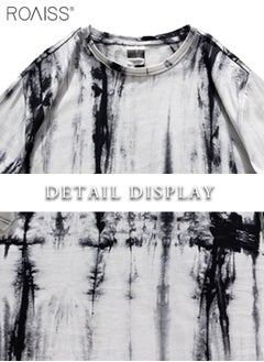 roaiss Tie Dye Tee Mens Fashion Casual Basic Short Sleeve Henley T-Shirts  - Image 3