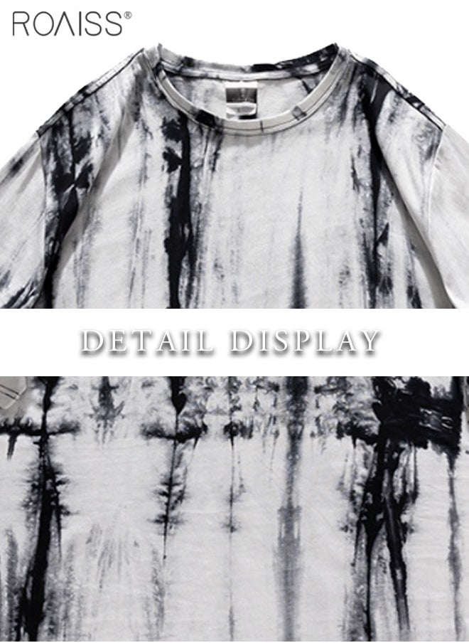 Tie Dye Tee Mens Fashion Casual Basic Short Sleeve Henley T-Shirts