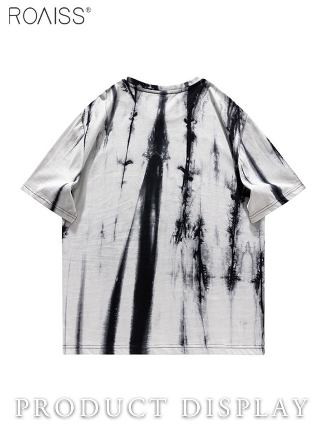 Tie Dye Tee Mens Fashion Casual Basic Short Sleeve Henley T-Shirts