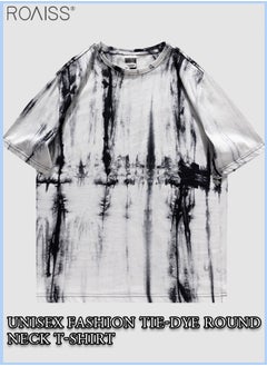 roaiss Tie Dye Tee Mens Fashion Casual Basic Short Sleeve Henley T-Shirts  - Image 2