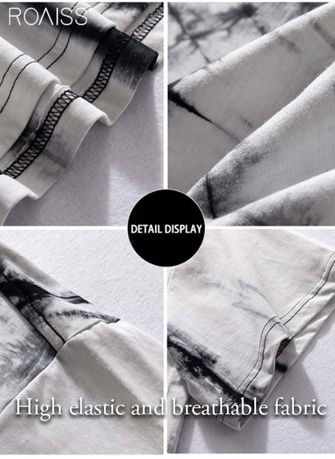 Tie Dye Tee Mens Fashion Casual Basic Short Sleeve Henley T-Shirts