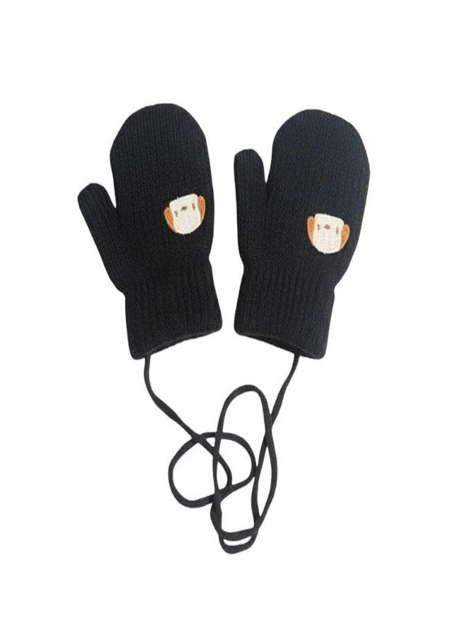 FAMWRAPZ Woolen Winter Gloves for New Born Baby Girls & Boys, fits for 0-1 years, Cozy Critter Mittens | Soft Thermal Knit Gloves with Anti-Lost String for Infants 0-12 Months | Pack of 1 Pair - Image 1