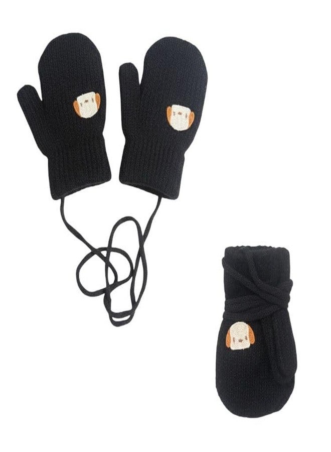 FAMWRAPZ Woolen Winter Gloves for New Born Baby Girls & Boys, fits for 0-1 years, Cozy Critter Mittens | Soft Thermal Knit Gloves with Anti-Lost String for Infants 0-12 Months | Pack of 1 Pair - Image 2