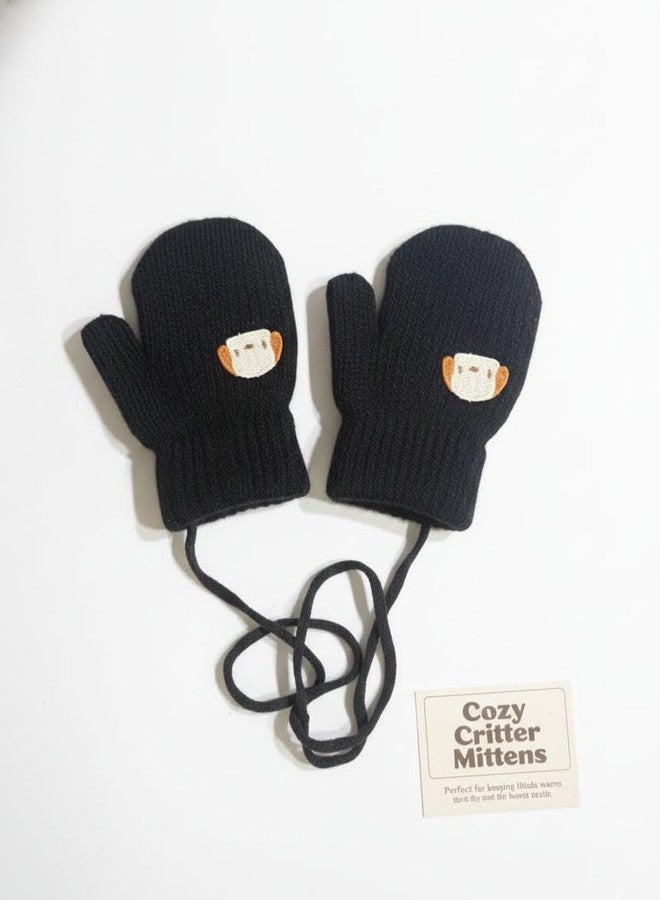 FAMWRAPZ Woolen Winter Gloves for New Born Baby Girls & Boys, fits for 0-1 years, Cozy Critter Mittens | Soft Thermal Knit Gloves with Anti-Lost String for Infants 0-12 Months | Pack of 1 Pair - Image 3