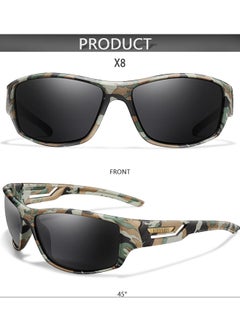 POLITE Camouflage Green Military Style Sunglass for Men and Women, UV400 Polarized Outdoor Sunglasses for Cycling, Fishing, Hunting, Running, Offroad Driving  - Image 3