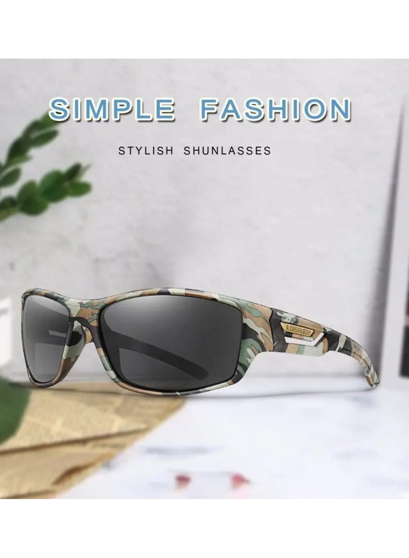 POLITE Camouflage Green Military Style Sunglass for Men and Women, UV400 Polarized Outdoor Sunglasses for Cycling, Fishing, Hunting, Running, Offroad Driving - Image 4