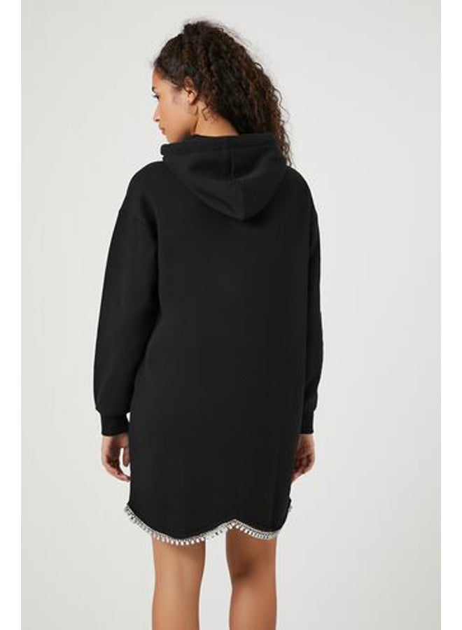 FOREVER 21 Fleece Faux Gem-Trim Hoodie Dress - Image 3