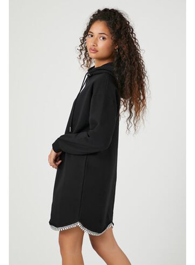 FOREVER 21 Fleece Faux Gem-Trim Hoodie Dress - Image 2
