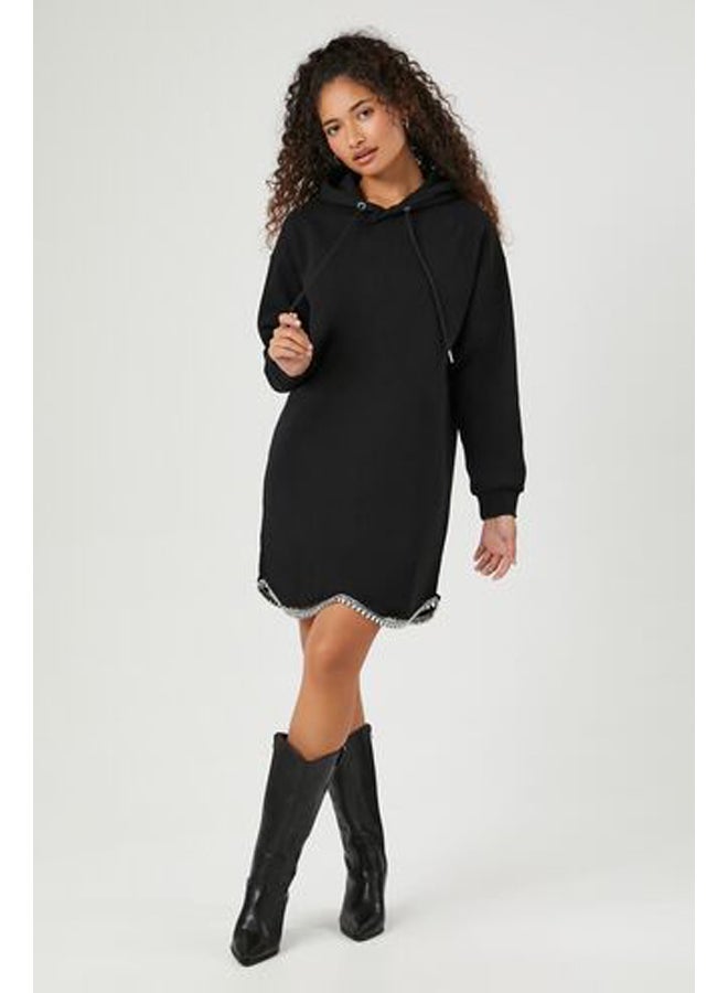 FOREVER 21 Fleece Faux Gem-Trim Hoodie Dress - Image 4