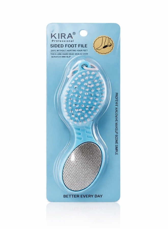 KIRA Professional Sided Foot File, Double Sided, Scrubber and Metal File, Blue - Image 1