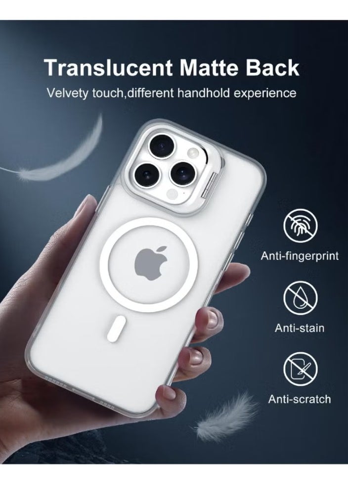 Generic Luxury Magnetic Shockproof Phone Case for Iphone 16 Pro Funda Stand Glass Lens Protection Back Cover  - Image 5