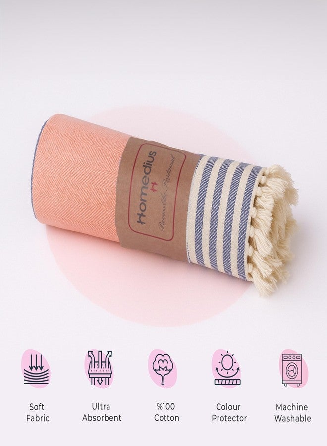 homedius American Cotton Turkish Beach Towel - 70"x39", Quick Dry Peshtemal Towel for Bath, Pool, Spa, Travel - Lightweight, Soft, Sand-Free, High Absorbency, Compact Towel for Women & Men - Image 4