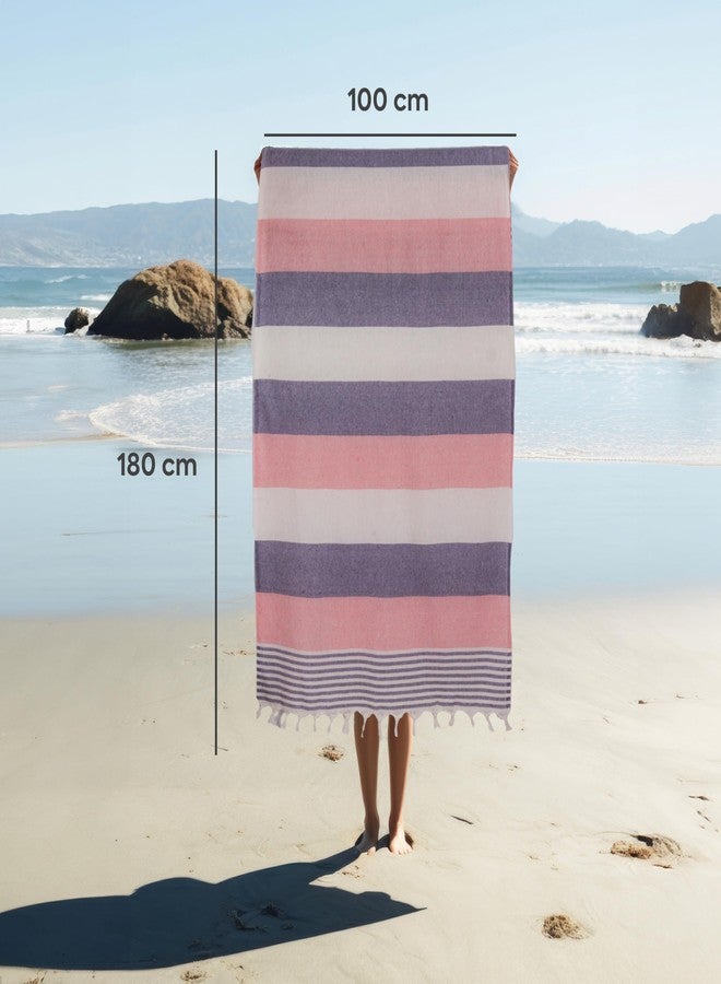 homedius American Cotton Turkish Beach Towel - 70"x39", Quick Dry Peshtemal Towel for Bath, Pool, Spa, Travel - Lightweight, Soft, Sand-Free, High Absorbency, Compact Towel for Women & Men - Image 5