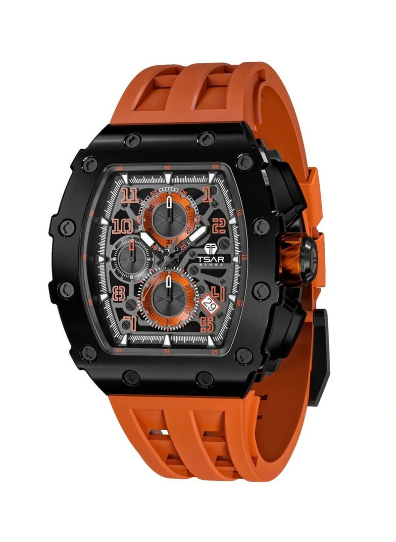 TSAR BOMBA - Men's Chronograph Luminous Dial Sapphire Crystal Watch - TB8204Q-12 - 43mm - Image 1