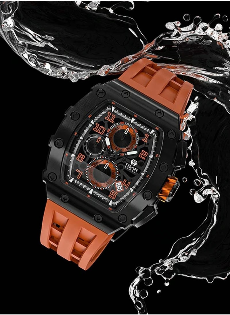 TSAR BOMBA - Men's Chronograph Luminous Dial Sapphire Crystal Watch - TB8204Q-12 - 43mm - Image 1