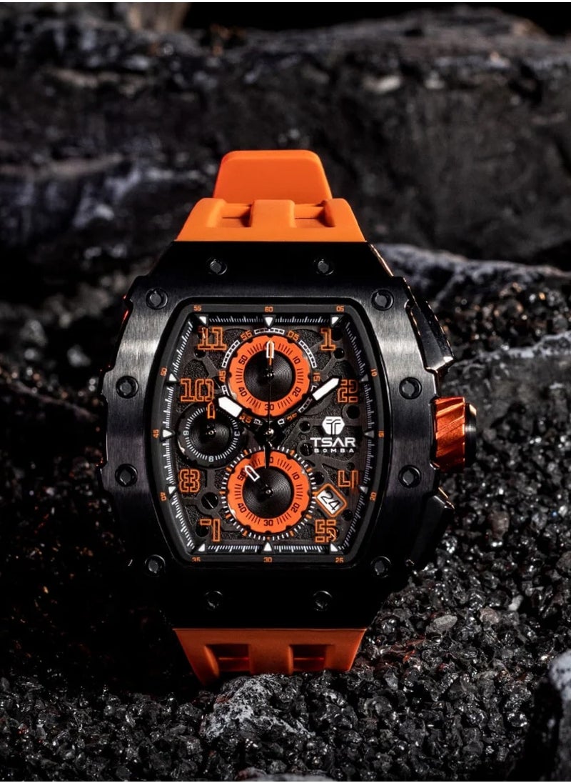 TSAR BOMBA - Men's Chronograph Luminous Dial Sapphire Crystal Watch - TB8204Q-12 - 43mm - Image 1