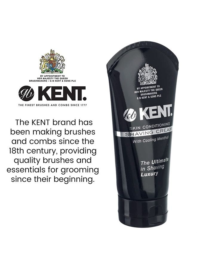 KENT كريم حلاقة كينت SCT1 بحجم السفر للرجال مع نعومة المنثول. لا مزيد من الجروح أو الحروق. الحجم المثالي للسفر أو المنزل. كريم حلاقة للرجال رائع للبشرة الحساسة (2.6 أونصة) - Image 2