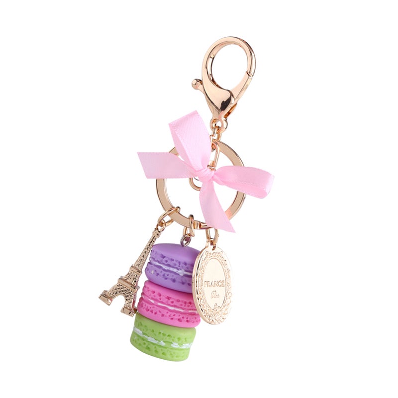 Colorful Cute Macaroon Eiffel Tower Keychain Keyring Bag Pendant Car Charm Decoration(Purple) - Image 5