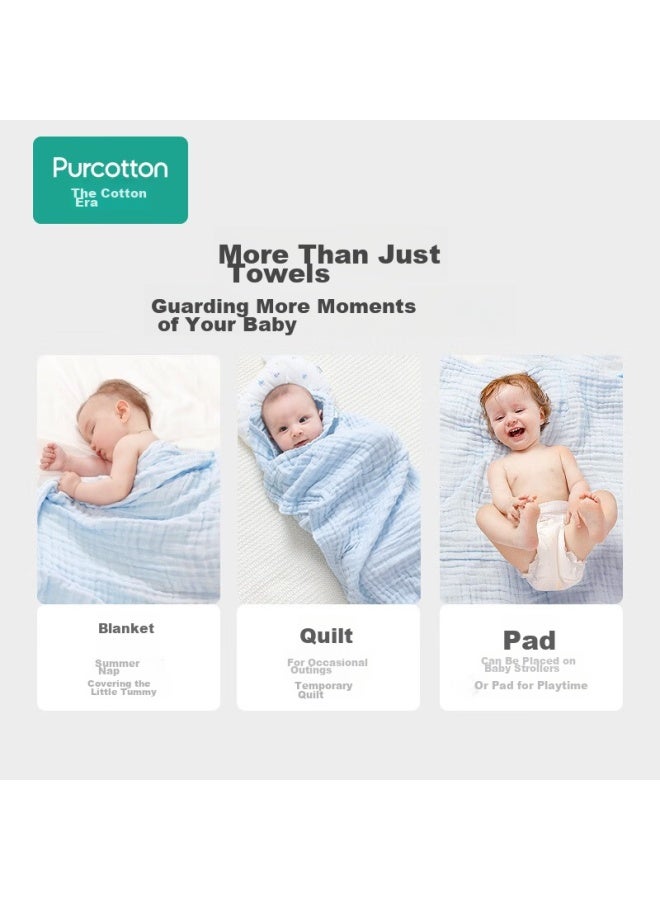 Purcotton Baby Bath Towel, 6-layer Washable Gauze Bath Towel, Pure Cotton Large Towel Blanket Gift Box For Babies, Pink 95*95cm - Image 4