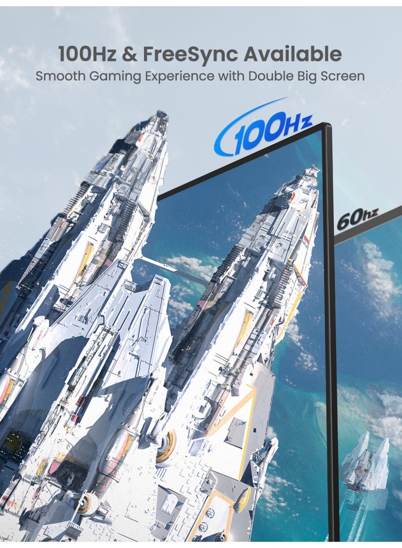 أوبيرفكت شاشة UPERFECT 23.8 بوصة مزدوجة محمولة مقاس 23.8 بوصة شاشة محمولة 1920*1080P FHD USB C Mini HDMI للكمبيوتر المحمول الكمبيوتر الشخصي الذكي XBO Switch PS4/5، هيكل معدني، شاشة محمولة قابلة للتركيب VESA - Image 2
