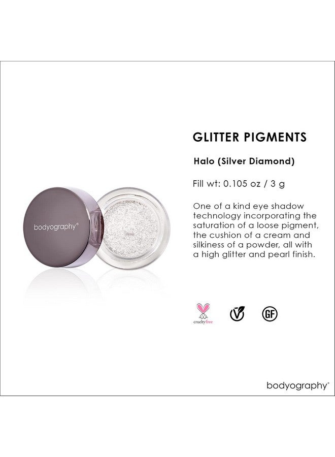 Bodyography Glitter Pigment - Halo Silver Diamond for Women - 0.105 oz Eye Shadow - Image 2