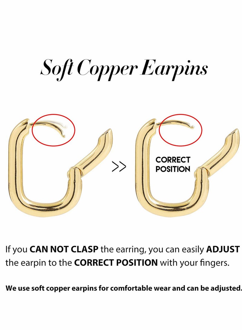 Excefore Ball U Shape Pin Y2K Minimalist Style Chunky Earring Link Chain Circle Hoop Earrings Paperclip Jewelry Drop Dangle Set For Women Teen Girls 3 Pairs - Image 5