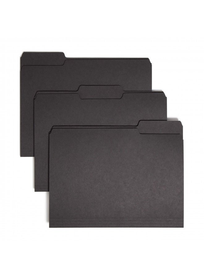 Smead Interior File Folder, 1/3-Cut Tab, Letter Size, Black, 100 per Box (10243) - Image 2