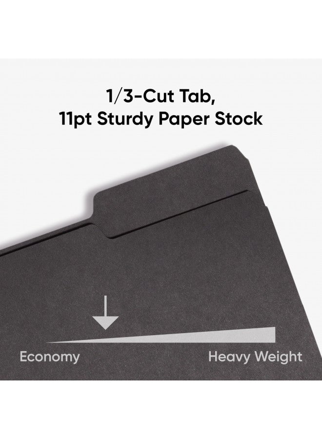 Smead Interior File Folder, 1/3-Cut Tab, Letter Size, Black, 100 per Box (10243) - Image 5