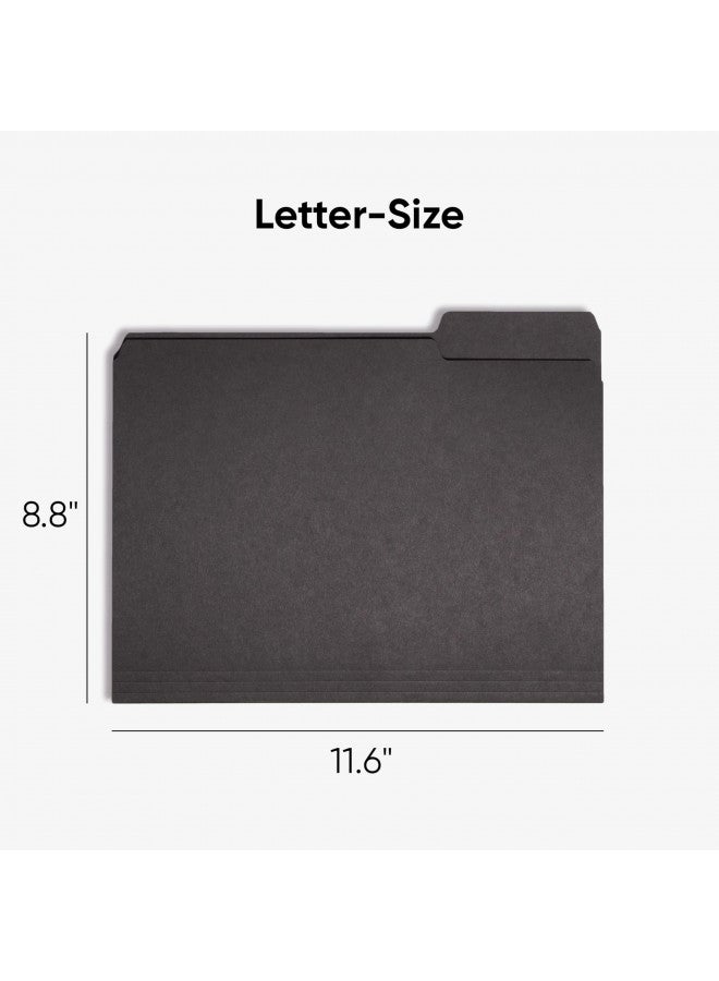 Smead Interior File Folder, 1/3-Cut Tab, Letter Size, Black, 100 per Box (10243) - Image 3