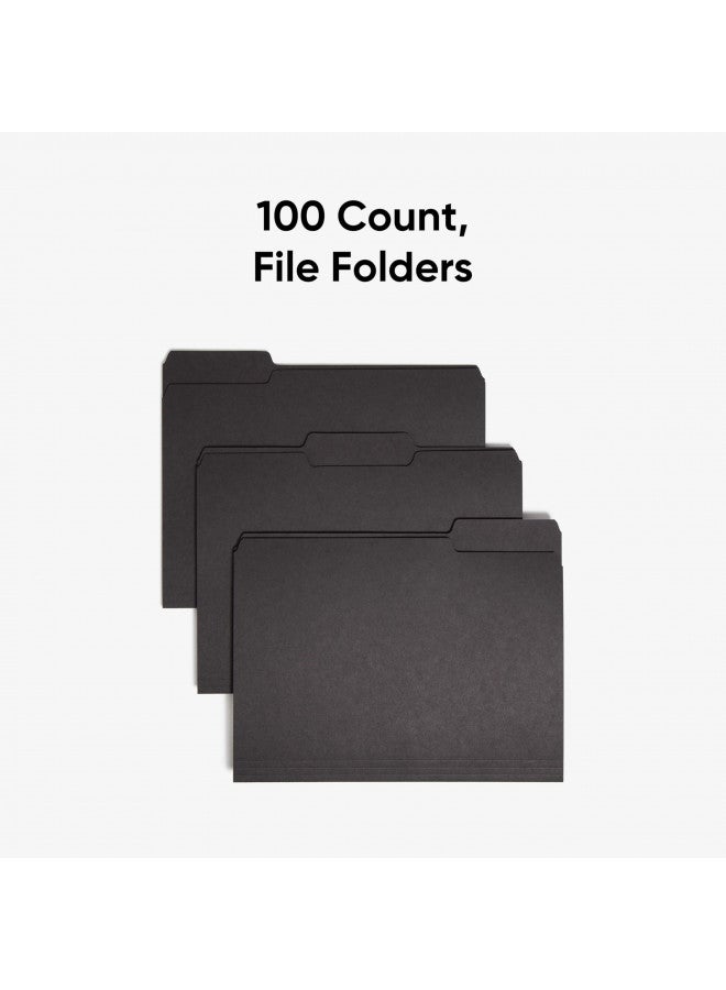 Smead Interior File Folder, 1/3-Cut Tab, Letter Size, Black, 100 per Box (10243) - Image 4