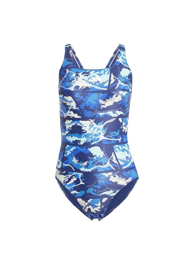 اديداس adidas Waves Aop St Blue Swim Swimwear 26"