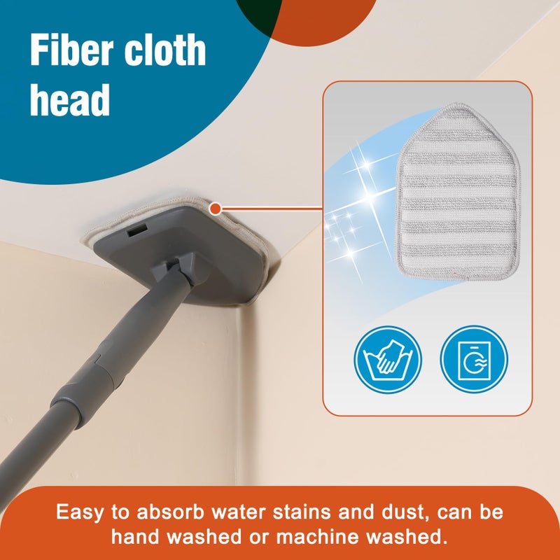CLEANHOME Tub Tile Scrubber Brush with 3 Different Function Cleaning Pads and 56" Extendable Long Handle-No Scratch for Cleaning Bathroom Kitchen Toilet Wall Sink,Orange - Image 3