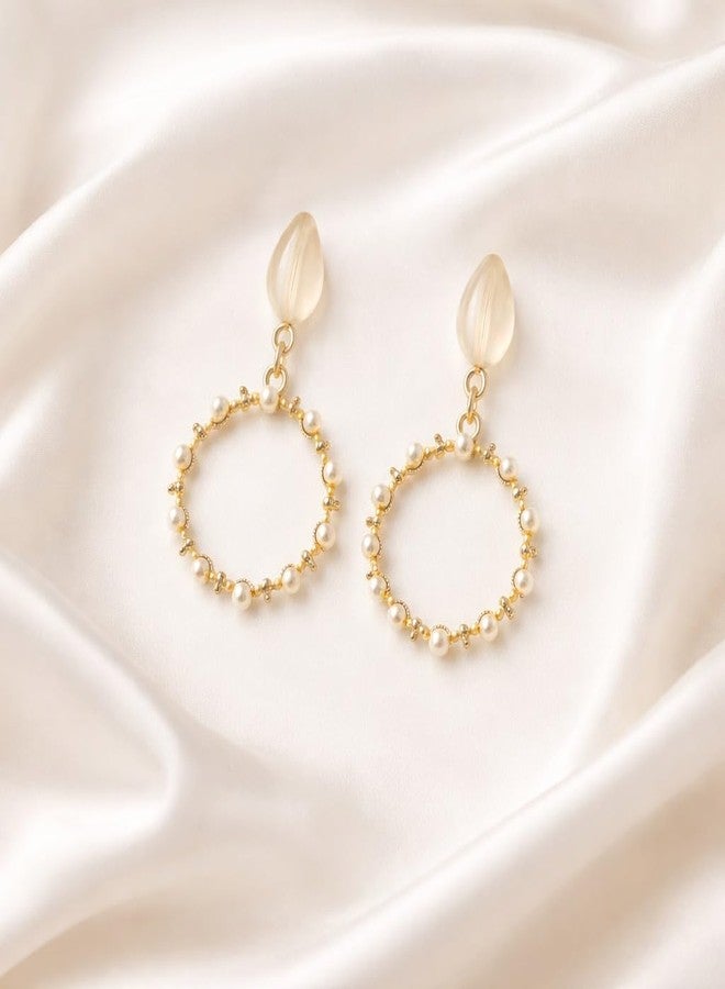 AMAAL Gold Plated Pearl Dangler Earrings set for Women & Girls | Korean Drop Ear rings | Western Earing | Moti Stylish Ear Rings Jewellery for woman | Valentine Gift for Girlfriend couple -419 - Image 5