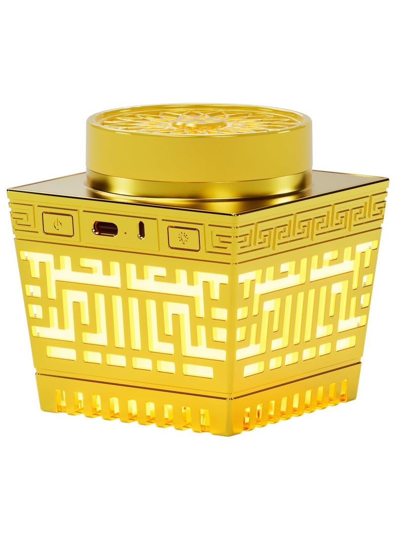 تلواح مبخرة كهربائية من تلاوة مع ساعة أذان للصلاة، ومكبر صوت للقرآن الكريم، ومصباح LED، وموقد بخور محمول (متعدد الألوان) - Image 5