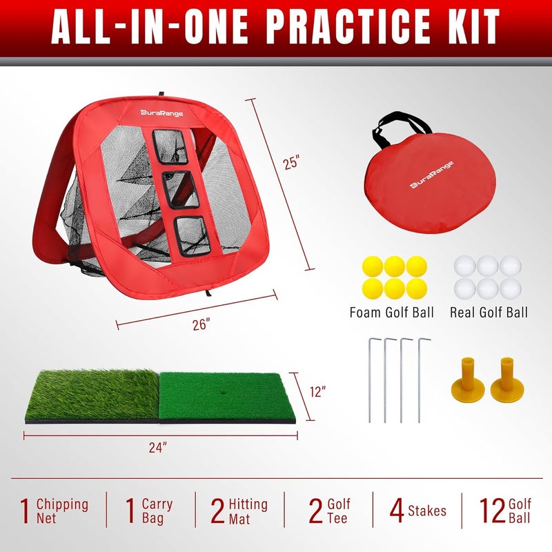 DURARANGE Pop-Up Golf Chipping Net - Ultimate Target Training Chip Aids for Precision & Distance, Outdoor | Indoor Practice, Golfer Gift - Image 2