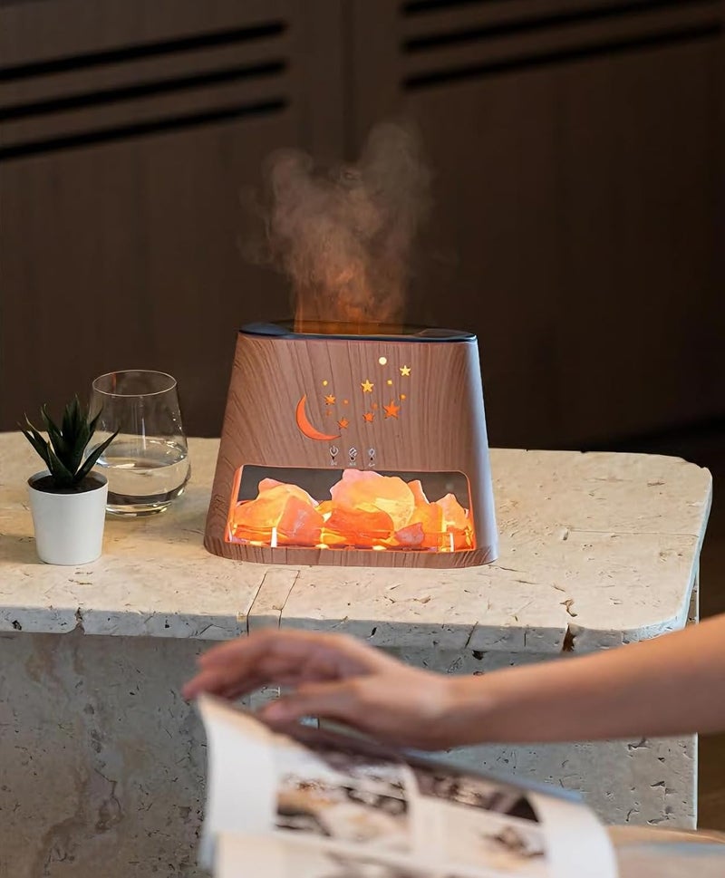 NIUB Cool Mist Humidifier with LED, 260ml Fireplace Flame Air Diffuser Humidifiers with 7 Colors Light, Aromatherapy Diffuser for Bedroom Quiet Cool Mist for Bedroom,Office & Yoga - Image 4