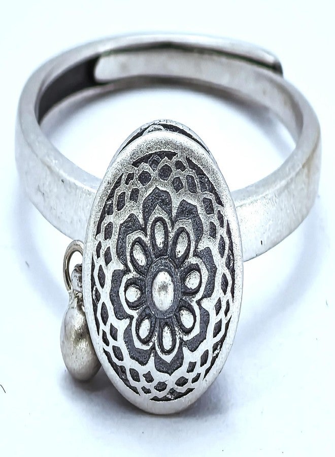 JAJAFOOK 925 Silver Rotating Rings Buddhist Tibetan Prayer Wheel Lotus Ring Good Luck Adjustable Ring - Image 4