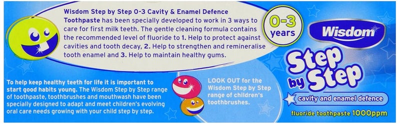 Wisdom WIS057P Toothpaste Step by Step 03 Years Cavity and Enamel Defense Fluoride 75 mL - Image 2