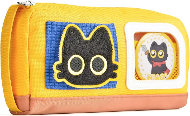 Lanxivi Pencil Case Large Capacity Adorable Cat Pencil Pouch Stationery Pen Bag Teen Girls Boys Magic Sticker Decoration Badges Low wear optimized build - Image 1