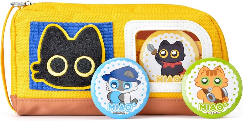 Lanxivi Pencil Case Large Capacity Adorable Cat Pencil Pouch Stationery Pen Bag Teen Girls Boys Magic Sticker Decoration Badges Low wear optimized build - Image 5