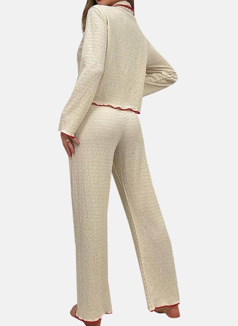 يونيكي Cream Solid Pyjamas & Shirt - Image 2