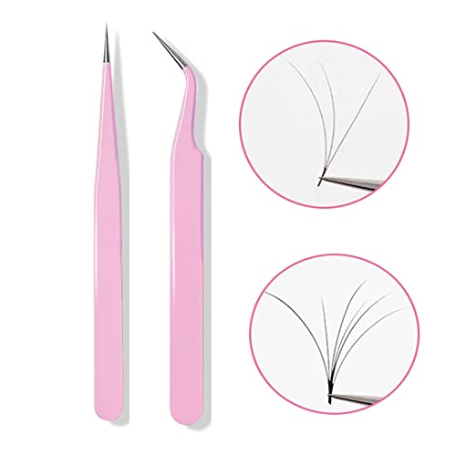 KLTMYFW 4PCS Precision Tweezers Set, Diamond Painting Tools, Lash Tweezer,Anti-Static Stainless Steel Curved & Point Tip Tweezers, for Nail Art, Electronics, Laboratory Work, Craft, Soldering, DIY - Image 4