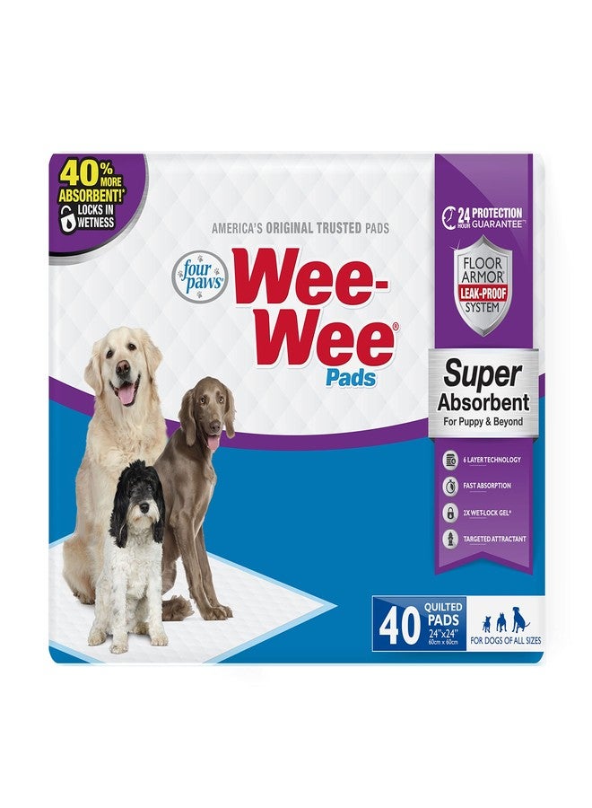 Four Paws Wee-Wee Super Absorbent Dog Housebreaking Pads, 40 Ct - Image 1