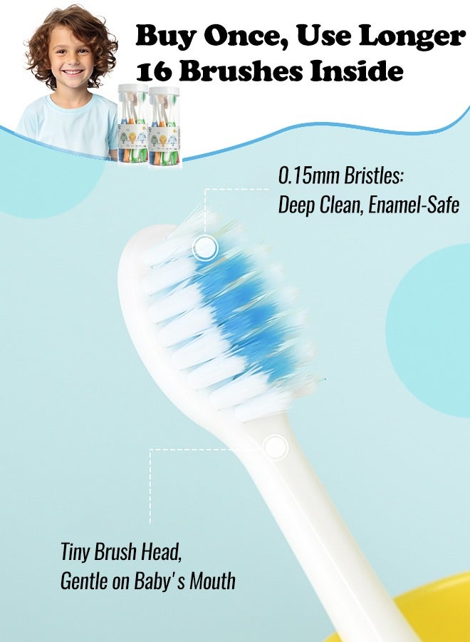 8 فرش أسنان أطفال كرتونية 3-12 سنة - شعيرات ناعمة لحماية اللثة، مقابض مريحة ومانعة للانزلاق، رؤوس متينة - Image 2