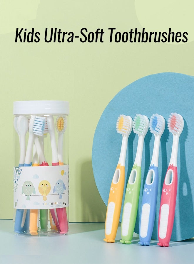 8 فرش أسنان أطفال كرتونية 3-12 سنة - شعيرات ناعمة لحماية اللثة، مقابض مريحة ومانعة للانزلاق، رؤوس متينة - Image 4