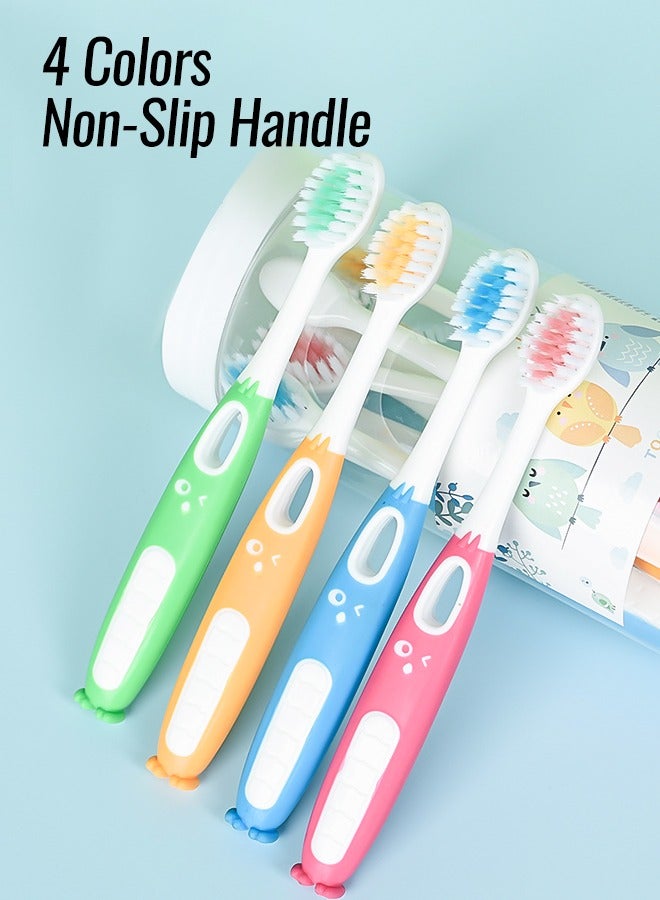 8 فرش أسنان أطفال كرتونية 3-12 سنة - شعيرات ناعمة لحماية اللثة، مقابض مريحة ومانعة للانزلاق، رؤوس متينة - Image 5