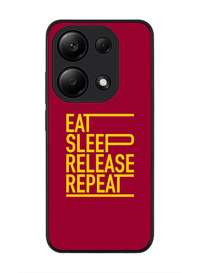 Stylizedd Rugged Black Edge Case for Xiaomi Redmi Note 13 Pro 4G / Xiaomi Poco M6 Pro 4G, Slim fit Case Thin Cover -  Eat Sleep Release Repeat - Image 1
