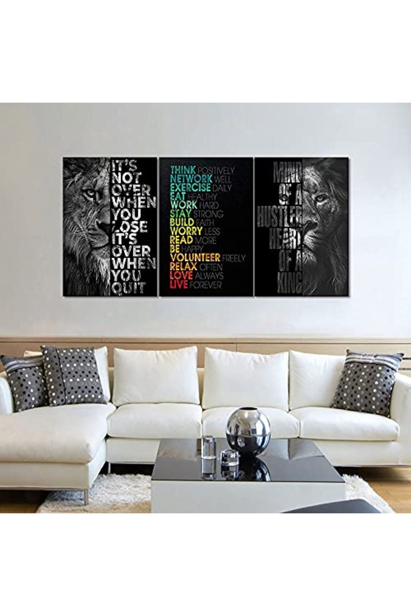 MAMAGO Canvas Wall Art 3 Panels Inspirational Pictures Motivational Quote Posters Modern Entrepreneur Hustle Painting Prints Artwork Home Living Room Office Decor Framed Ready to Hang - 24"x36"x3pcs - Image 4