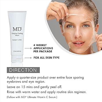 MD Peeling Mask Natural Papaya Pineapple Enzyme Exfoliating Mask Gently Removes Dead Skin for Smooth Radiant Complexion 5 Weekly DosesM - Image 5