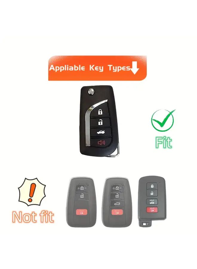 TPU Key Fob Cover Case Shell Durable Key Holder Protector Accessory Compatible With Toyota Fortuner Tundra Camry RAV4 Highlander Models Black - Image 5